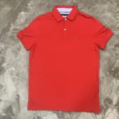 TOMMY HILFIGER 赤 スリムフィット ポロシャツ M