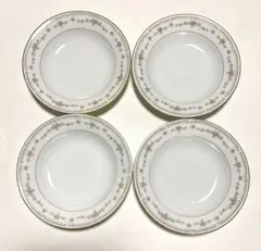 ノリタケNoritake プレート 2875 22.5㎝4枚セット 花柄 金縁