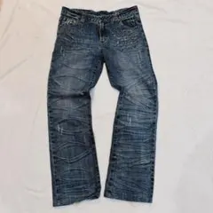 【archive】グランジデニムパンツ ヒゲ　お兄系　ギャル男 Y2K フレア