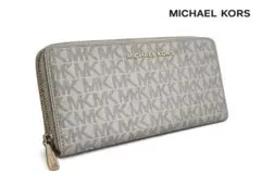 MICHAEL KORS マイケルコース MKロゴ 総柄 ラウンドジップ長財布