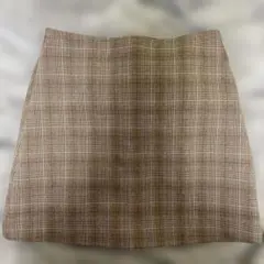GRL チェック柄タイトスカート ブラウン　ミニスカート