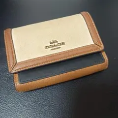 COACH 二つ折り財布 ベージュ ブラウン