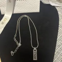 Christian Dior クリスチャンディオール ロゴプレート ネックレス