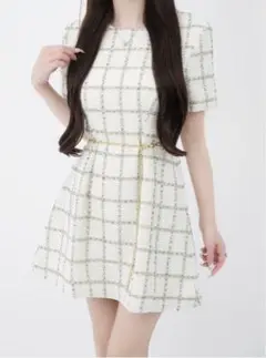 Lumignon tweed papillon flare dress Sサイズ