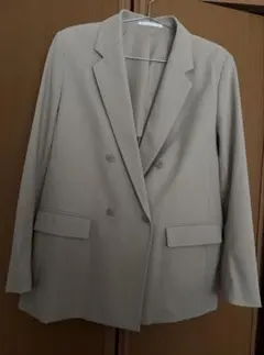 UNIQLO ダブルジャケット タックワイドパンツ セットアップ ベージュ L