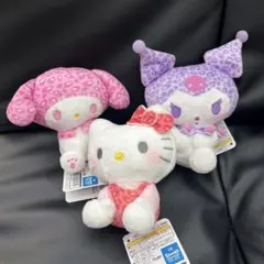 ヒョウ柄おすわりちょいデカマスコット　マイメロディ　クロミ　ハローキティ　3点