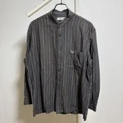 LYLE & SCOTT BLACK LABELバンドカラー長袖シャツ（L）刺繍のサムネイル