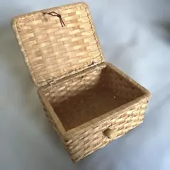 ⭐︎竹細工バスケット 蓋付き 小物入れ 収納かご