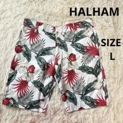HALHAM ボタニカル柄 ショートパンツ ハーフパンツ Lのサムネイル