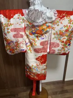 【正絹】七五三 7歳 女の子用着物 着物・着付け小物セット　紫　千羽鶴 正絹】七五三 7歳 女の子用着物 着物・着付け小物セット 紫 千羽鶴