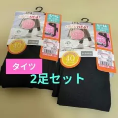 CLOSSH FIBER HEAT 40デニール タイツ L-LL ブラック