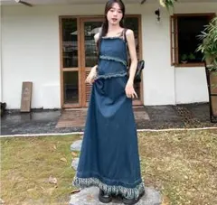 大きいサイズ　 レディース デニム　ワンピース　春夏 秋　 新品 サロペット