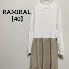 RAMIRAL 【40】カットソーワンピース ホワイト・ベージュ