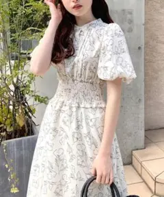 OLIVE des OLIVE ピンタックバックリボンワンピース