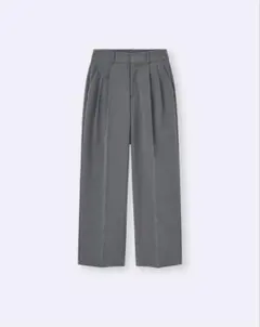 【即日発送】GU タックワイドパンツ　Sサイズ　グレー　丈標準　予備ボタンあり