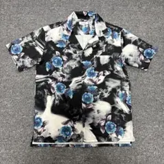 【極美品】Growth 総柄 アロハシャツ 花柄 ブルー M トルネードマート系のサムネイル