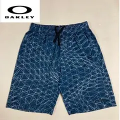 オークリー スポーツ ハーフパンツ ブルー 籠目柄 Mサイズ
