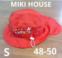 MIKI HOUSE 赤色 ベビー帽子 S (48-50)
