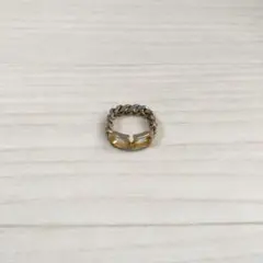 ヴィンテージ チェーンデザイン リング シルバー ゴールド 約6cm 男女兼用