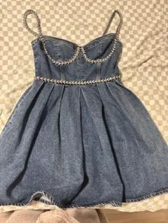 self-portrait デニムノースリーブワンピース