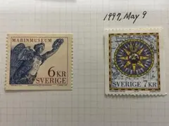 S004 スウェーデン切手　海洋モチーフ