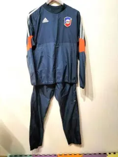 【adidas】アディダス Lサイズ セットアップ上下 紺/オレンジ/白