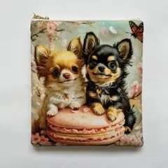 ハンドメイド　チワワ　ポーチ