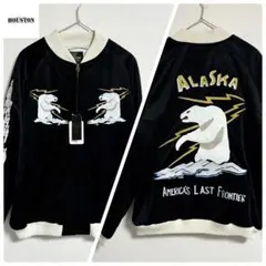 新品　HOUSTON 別珍スカジャン ALASKA スーベニア XL ブラックのサムネイル