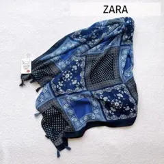 【新品】ZARA 大判 バンダナパッチワーク風ストール ショール ザラのサムネイル