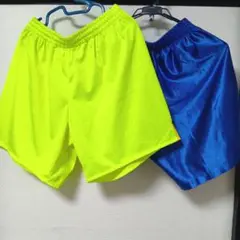 蛍光イエロー　ブルー　 ハーフパンツセット サッカー用