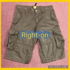 【美品】ライトオン：カーゴハーフパンツ/オリーブグリーン/メンズMのサムネイル