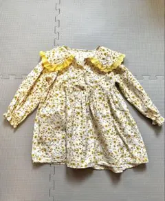 花柄フリル襟長袖ワンピース 100cm 110cm