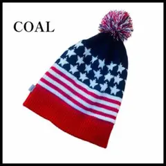 【極暖フリース】COAL コール 星条旗 ニット帽 ポンポン ビーニー スノボ