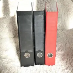レバー式アーチファイル　A4サイズ　赤黒3冊セット