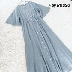 【F by ROSSO】イージーケアリネンVネックワンピース　サイズ38 美品のサムネイル