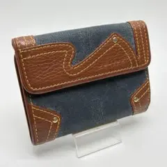 セリーヌ　折り財布　トリンオフ　デニム　レザーのサムネイル