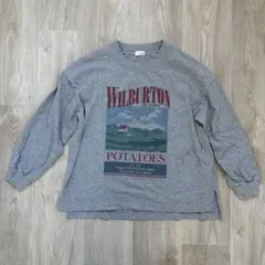 ローリーズファーム キッズ　長袖カットソー　BIG T 130-140cmグレー