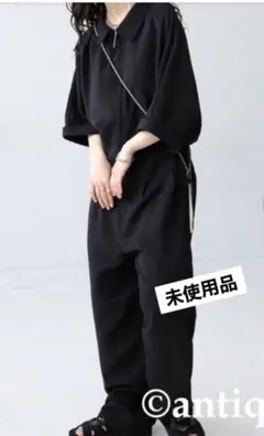 アンティカ　半袖オールインワン　ブラック　未使用品