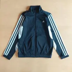 size150 adidas ジャージ 黒/白 3本ライン トップス
