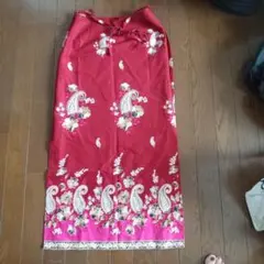 ロングスカート ペイズリー柄 赤のサムネイル