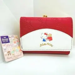 【新品未使用】タグ付き　サンリオ　ハローキティ　三つ折り財布　がまぐち　柄①のサムネイル