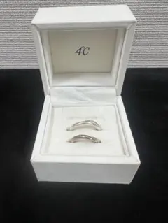 4℃ ヨンドシー ペアリング シルバー ピンクシルバー メレダイヤ 상자 포함