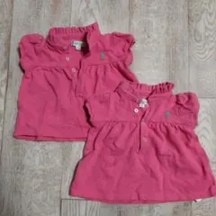 Ralph Lauren ピンクポロシャツ 双子用２枚セット6М