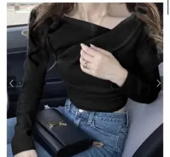 GRL 3Wayドレープカシュクールトップス[dk1261] 黒 ブラック