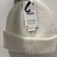 ZARA ホワイト ニットビーニー Mサイズ