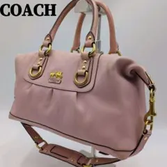 美品 COACH F18467 2WAY ショルダーバッグ ピンク レザー - メルカリ
