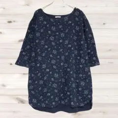 A1464 jalonner チュニック ブラウス(3L 2XL) ネイビー