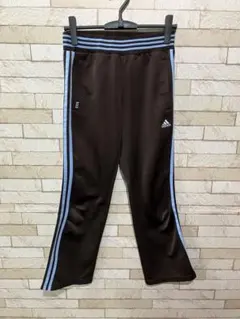 adidas CLIMALITE ストライプジャージパンツ 黒・青a0183