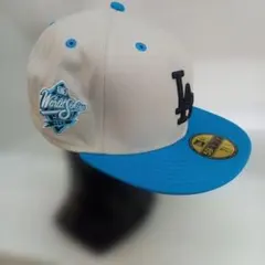 ニューエラ　キャップ　59FIFTY　73/8　白　水色　2トーン　ロサンゼルス