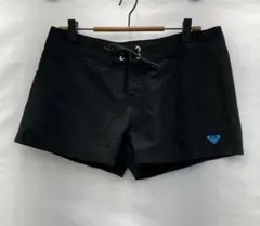 R452N レディースサーフ用ショートパンツL 黒ロゴ刺繍 春夏ロキシー3/21